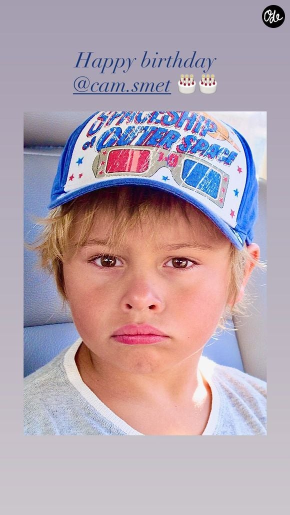 Story Instagram de Sylvie Vartan à l'occasion de l'anniversaire de Cameron Smet.