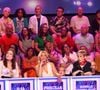 Exclusif - Benjamin Castaldi, Elsa Esnoult, Priscilla Betti, Isabelle Morini-Bosc, Gilles Verdez lors de l'enregistrement de l’émission "On Connait La Chanson Céline Dion", présentée par L.Boccolini et diffusée le 1er septembre sur W9, à Paris, France, le 2 juillet 2026. © Jack Tribeca/Bestimage