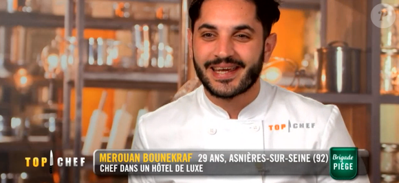 Merouan Bounekraf, candidat de la dixième saison de "Top Chef". Capture d'écran M6