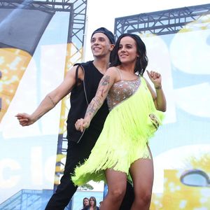 Alizée et son compagnon Grégoire Lyonnet - Spectacle "Danse avec les stars" lors du 55ème Festival de Télévision de Monte-Carlo à Monaco, le 14 juin 2015.  © Denis Guignebourg / Bestimage