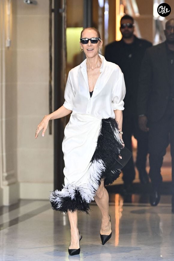 Céline Dion acclamée par ses fans à la sortie de l’hôtel Royal Monceau, avant de se rendre à la Plenitude Arena de Paris La Défense, à Paris, France, le 25 septembre 2026. © Pierre Perusseau/Bestimage