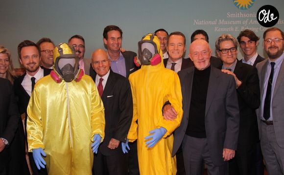 Aaron Paul, Bryan Cranston, Vince Gilligan, RJ Mitte, Jonathan Banks - Les acteurs de la série 'Breaking Bad' lors du journée caritative au ‘Smithsonian's National Museum’ à Washington, le 10 novembre 2015 
FAMEFLYNET / BESTIMAGE