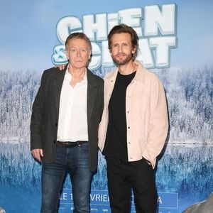 Franck Dubosc et Philippe Lacheau - Avant-première du film "Chien et chat" à l'UGC Normandie à Paris le 11 février 2024. © Coadic Guirec/Bestimage