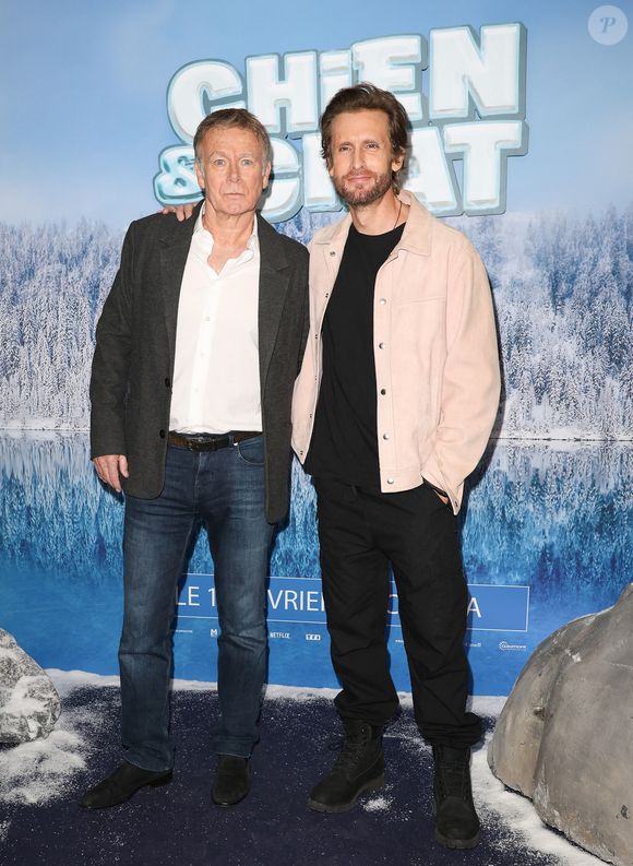 Franck Dubosc et Philippe Lacheau - Avant-première du film "Chien et chat" à l'UGC Normandie à Paris le 11 février 2024. © Coadic Guirec/Bestimage