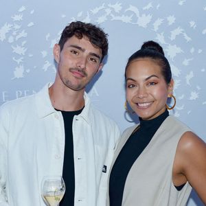 Exclusif - Vaimalama Chaves (Miss France 2019) et son fiancé Nicolas Fleury lors de l'ouverture du rooftop de l'hôtel The Peninsula Paris le 29 mai 2024.

© Rachid Bellak / Bestimage