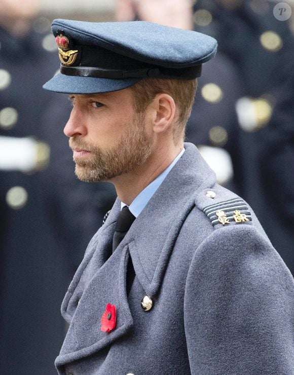 Le prince William prince de Galles honore les disparus des deux guerres mondiales lors de la cérémonie Remembrance Sunday ( Dimanche du souvenir ) au Cénotaphe à Londres -  ©Alpha Press 073074 10/11/2024