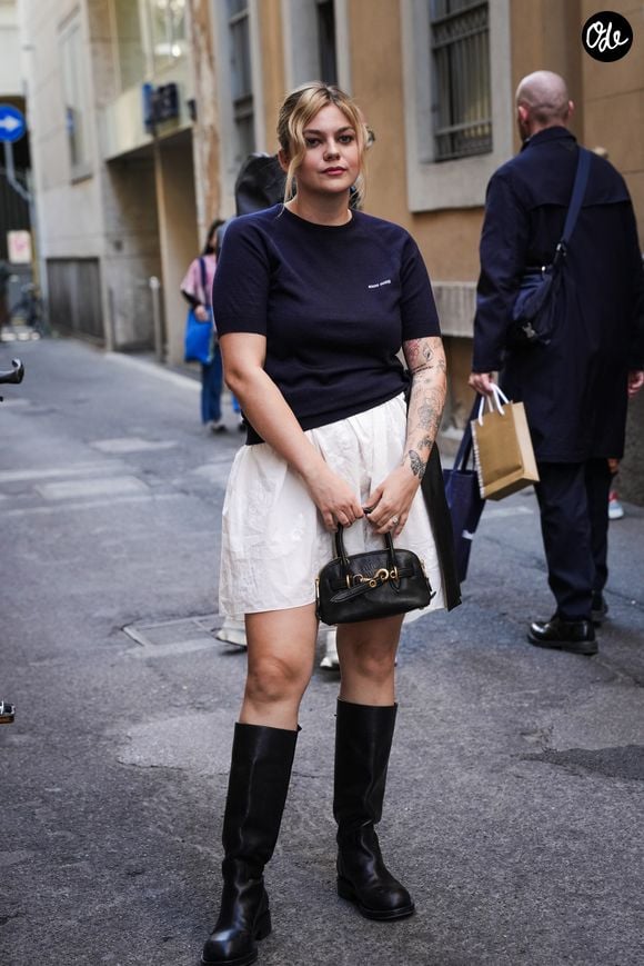 Louane - Les célébrités arrivent au 2ème Club littéraire Miu Miu pendant la Milan Design Week, le 10 avril 2025 à Milan. © Lucia Sabatelli / Bestimage
