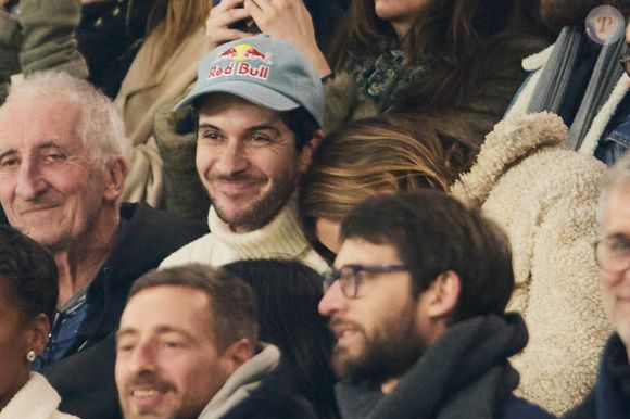 Laury Thilleman (Miss France 2011), Matthias Dandois dans les tribunes lors du match de Ligue Des Champions 2024-2025 (LDC) "PSG - Brest (7-0)" au Parc Des Princes, le 19 février 2025.
© Cyril Moreau/Bestimage