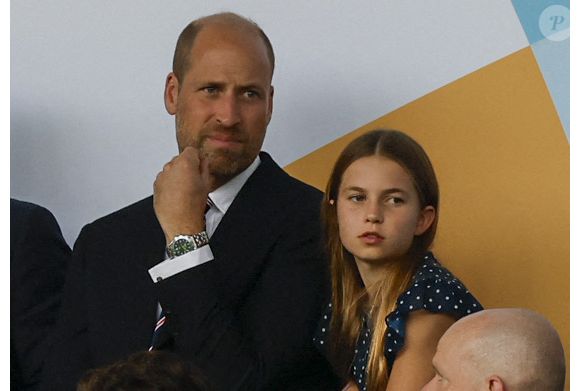 Le prince William et la princesse Charlotte de Galles dans les tribunes de la finale de l'UEFA Women's Euro 2025  à Bâle. 

Photo : Mirrorpix / Bestimage