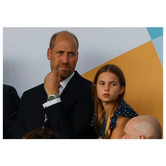 Le prince William et la princesse Charlotte de Galles dans les tribunes de la finale de l'UEFA Women's Euro 2025  à Bâle. 

Photo : Mirrorpix / Bestimage