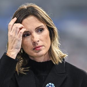 Isabelle Ithurburu journaliste pour TF1 lors du match de rugby des Nations d'automne entre la France et le Japon, au Stade France à Saint Denis près de Paris, le 9 novembre 2024. Photo par Victor Joly/ABACAPRESS.COM
