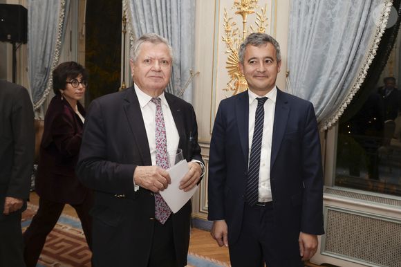 Jean Veil et Gérald Darmanin - Dîner de La Revue des Deux Mondes au Cercle Interalliée avec en invité d’honneur Gerald Darmanin, Paris, France, le 3 novembre 2025. Les salons du Cercle Interallié ont fait salle comble ce soir-là, réunissant de nombreuses personnalités du monde de la politique, des affaires, du droit, de la culture ou encore de la diplomatie, venues écouter le garde des Sceaux. 
© Jack Tribeca / Bestimage