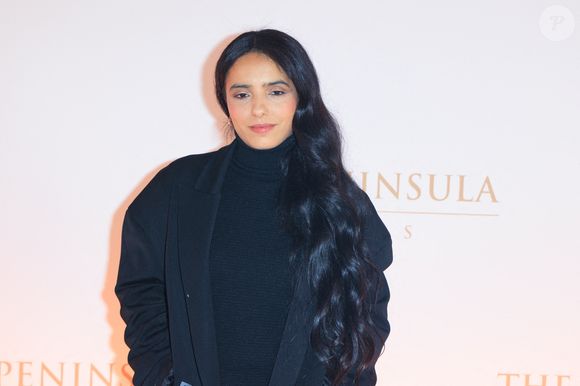 Hafsia Herzi participe à un photocall pour le Gala d'hiver du Peninsula Paris, avec un cocktail dînatoire orchestré par le chef exécutif David Bizet et le chef pâtissier Anne Coruble à l'hôtel Peninsula à Paris, France, le 27 novembre 2025. Photo by David Boyer/ABACAPRESS.COM