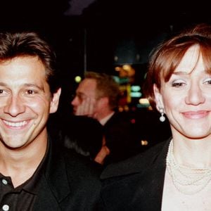 Archives : Laurent Gerra et Virginie Lemoine à l'avant-première du film Un homme idéal à Paris. © Bestimage