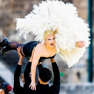 Lady Gaga en répétition pour l'ouverture des jeux Olympiques (JO) de Paris 2024 sur la Seine à Paris, France. © Pierre Perusseau - Dominique Jacovides /Besrtimage