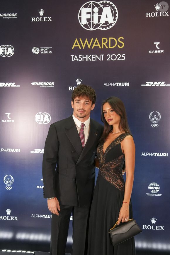 Cérémonie des FIA AWARDS 2025 : Dreams of a Champion dans la Humo Arena de Tachkent, capitale de l'Ouzbékistan le 12 décembre 2025 - LECLERC Charles (Mco), avec SAINT-MLEUX Alexandra, portrait lors de l'Assemblée Générale de la FIA 2025, du 8 au 12 décembre 2025 à Tachkent, Ouzbékistan - © DPPI / PsnewZ / Bestimage