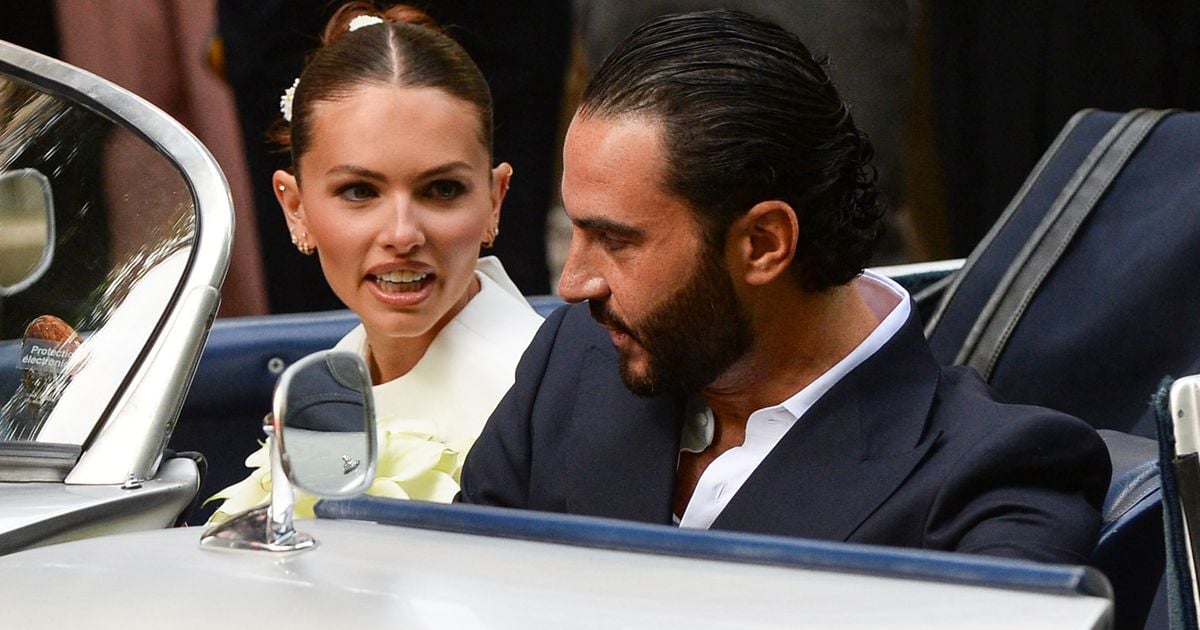 Thylane Blondeau marries Ben Attal in Paris cape gown