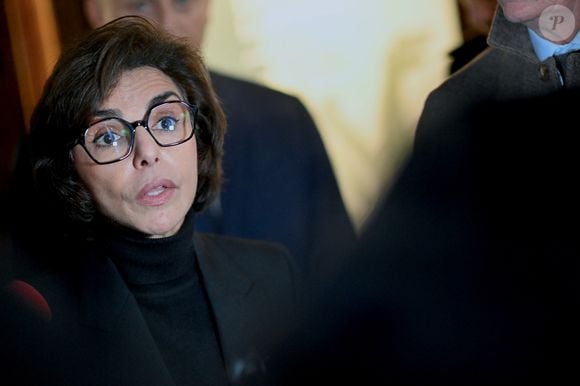 La ministre française de la Culture, Rachida Dati, annonce le soutien financier de l'Etat pour la rénovation et l'agrandissement du Musée de la Tapisserie de Bayeux, ainsi que pour la restauration de la tapisserie, le 31 janvier 2025 à Caen et Bayeux, Calvados, France. Photo par Franck Castel/ABACAPRESS.COM