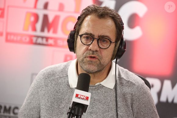 Michel Sarran au 'Moscato Show', talk-show sportif sur la radio RMC, interviewé par Vincent Moscato, Maryse Ewanje-Epee, Pierre Dorian, Adrien Aigoin et Denis Charvet à Paris, France, le 15 décembre 2016. Photo by Jerome