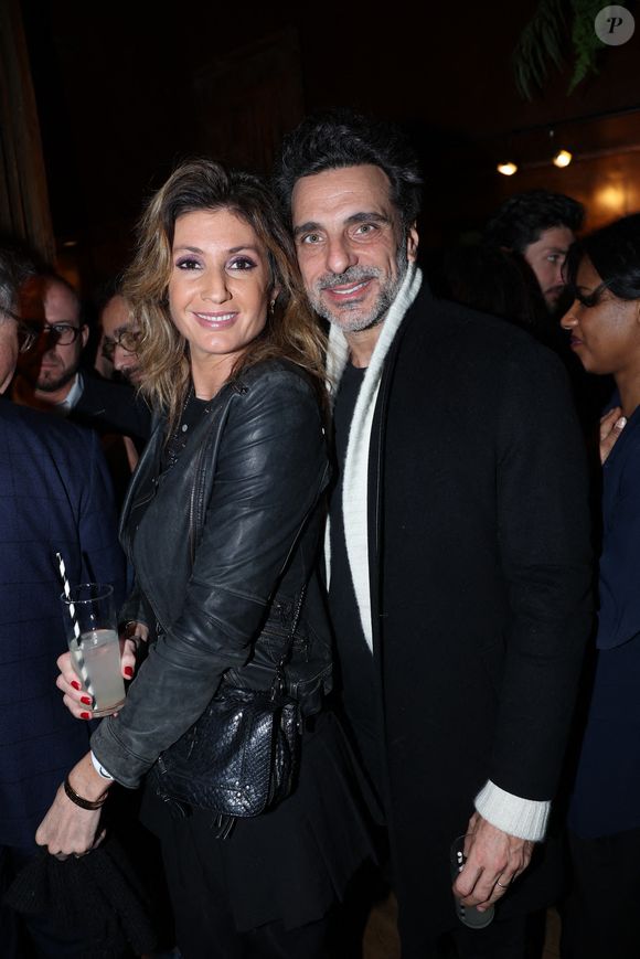 Caroline Ithurbide et son mari Polo Anid assistent au lancement du livre 'L'esprit Artificiel' de Raphael Enthoven organisé par Five Eyes Production au Buddha Bar à Paris, France, le 23 janvier 2024. Photo Jerome Dominé/Abaca