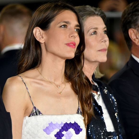 Charlotte Casiraghi et sa mère la princesse Caroline de Hanovre durant la dernière soirée de la 17eme édition du Longines Global Champions Tour à Monaco, le 1er juillet 2023 sur le port de Monaco, pour le Longines Global Champions © Bruno Bebert/Bestimage