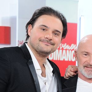 Vincent Lagaf et son fils robin à l'enregistrement de l'émission Vivement dimanche consacrée à l'équipe du Splendid au studio Rive Gauche, présentée par M.Drucker. Paris, le 21 février 2025. 
© Guillaume Gaffiot / Bestimage