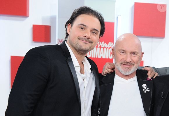 Vincent Lagaf et son fils robin à l'enregistrement de l'émission Vivement dimanche consacrée à l'équipe du Splendid au studio Rive Gauche, présentée par M.Drucker. Paris, le 21 février 2025. 
© Guillaume Gaffiot / Bestimage