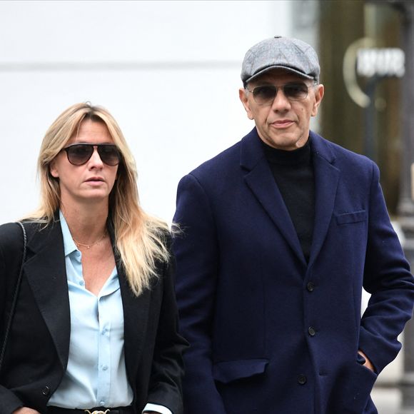 Exclusif - Sarah Poniatowski (Lavoine) et son compagnon Roschdy Zem - Hommage à la chanteuse Dani en l'église Saint-Roch à Paris le 1er octobre 2022. Agence / Bestimage