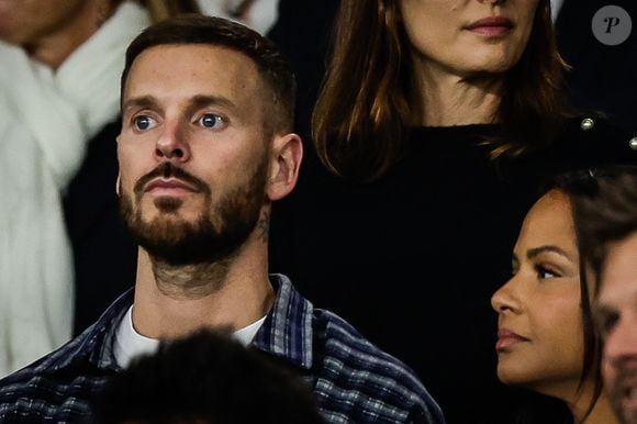 Christina Milian et son mari M. Pokora (Matt Pokora) - Célébrités dans les tribunes lors du match de qualification pour la Coupe du Monde 2026 entre la France et l'Islande (2-1) au Parc des Princes à Paris le 9 septembre 2025.