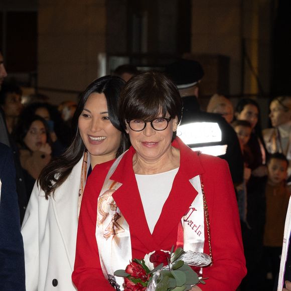 Marie (enceinte) Ducruet, la princesse Stéphanie de Monaco - Arrivées lors du 45ème Festival International du Cirque de Monte Carlo sous le chapiteau Fontvieille à Monaco le 20 janvier 2023. © Olivier Huitel/Pool/Bestimage