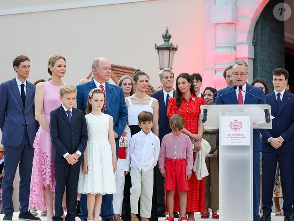 Ben Sylvester Strautmann, Prince Albert II de Monaco, Princesse Gabriella de Monaco, Princesse Charlène de Monaco, Prince Jacques de Monaco, Charlotte Casiraghi, Balthazar Casiraghi-Rassam, Tatiana Santo Domingo, Maximilian Casiraghi, Louis Ducruet le 19 juillet 2025 ©Claudia Albuquerque / Bestimage