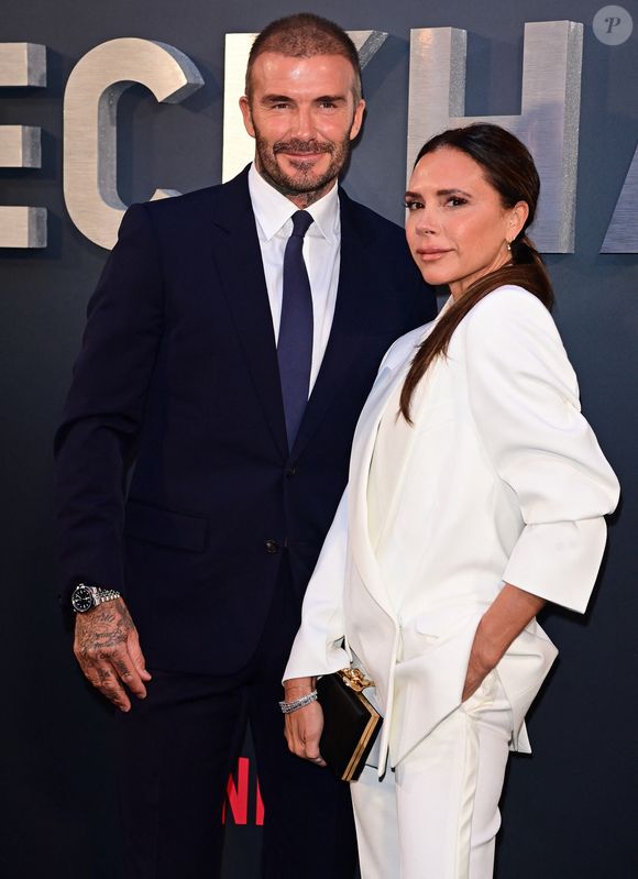 David Beckham et Victoria Beckham à l'avant-première Netflix de la série documentaire 'Beckham' à Londres. AGENCE / BESTIMAGE