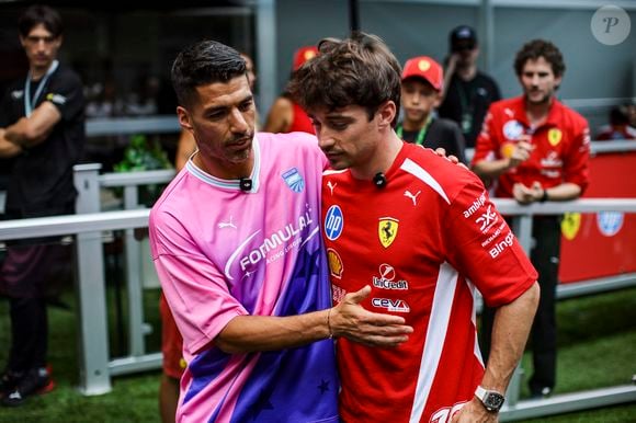 Luis Suarez footballeur et Charles Leclerc à la Scuderia Ferrari SF-26, portrait lors du Grand Prix de Formule 1 de Miami 2026, 4ème manche du Championnat du monde de Formule 1 2026 du 1er au 3 mai 2026 sur l'Autodrome international de Miami, à Miami Gardens, USA. © DPPI/PsnewZ/Bestimage