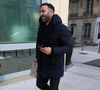 Exclusif - Adil Rami à la sortie des studios de RTL à Neuilly-sur-Seine, France, le 10 janvier 2025. © Bestimage
