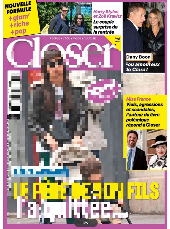 Couverture du magazine "Closer", numéro du 12 septembre 2025.