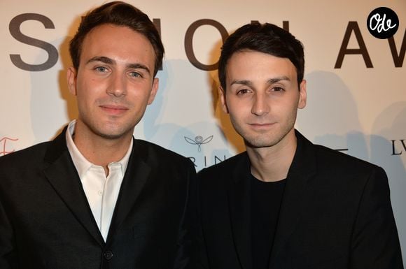 Sebastien Meyer (prix Jeunes Créateurs de l'ANDAM), Arnaud Vaillant (prix Jeunes Créateurs de l'ANDAM) - Cérémonie de remise du prix de l'Andam 2014 à l'hôtel Potocki, Chambre de Commerce et d'Industrie de Paris. Le 26 septembre 2014