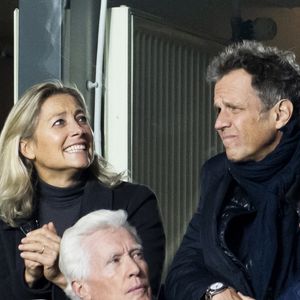 Anne Sophie Lapix et Arthur Sadoun - Personnalités à la finale de la coupe du monde de rugby Afrique du Sud / Nouvelle Zélande (12 - 11) au stade de France à Saint-Denis le 28 octobre 2023.
AGENCE / BESTIMAGE