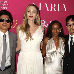Pax Thien Jolie-Pitt, Angelina Jolie, Zahara Marley Jolie et Maddox Chivan Jolie-Pitt - Première du film "Maria" lors du 62ème New York Film Festival au Lincoln Center, le 29 septembre 2024. ©Bestimage