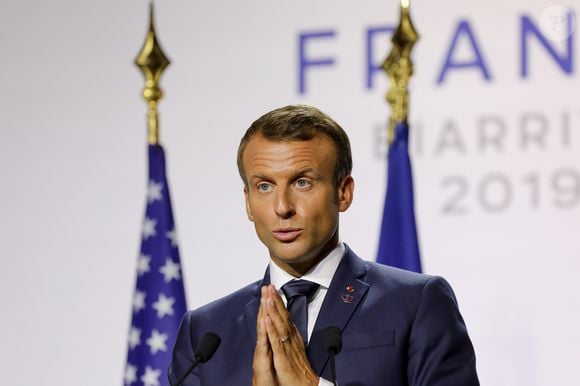 Conférence de presse commune du président Emmanuel Macron et du président Donald Trump lors du sommet du G7 à Biarritz le 26 août 2019.

© Dominique Jacovides / Bestimage