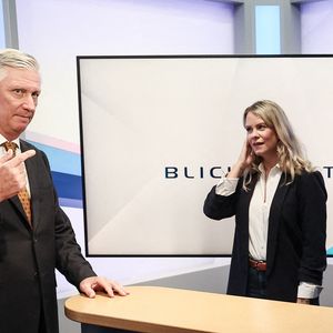 Le Roi Philippe - Filip de Belgique photographié lors d'une visite royale à la Belgischer Rundfunk (Société belge de radiodiffusion - BRF) à Eupen à l'occasion de son 80e anniversaire, le mardi 30 septembre 2025. Photo by ABACAPRESS.COM