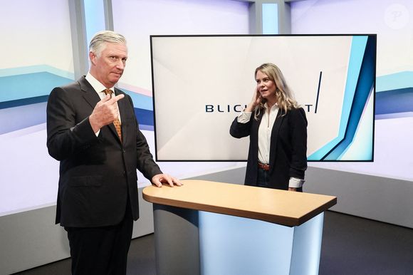 Le Roi Philippe - Filip de Belgique photographié lors d'une visite royale à la Belgischer Rundfunk (Société belge de radiodiffusion - BRF) à Eupen à l'occasion de son 80e anniversaire, le mardi 30 septembre 2025. Photo by ABACAPRESS.COM