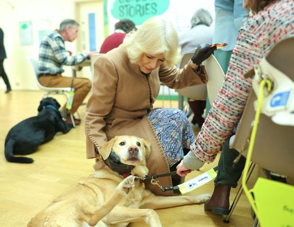Camilla Parker Bowles, reine consort d'Angleterre, lors d'une visite à la Beaney House of Art & Knowledge à Canterbury, Royaume Uni, le 25 février 2025. © Alpha Press /Bestimage