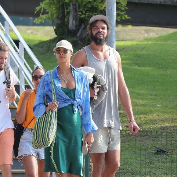 Exclusif - Joakim Noah et sa femme Lais Ribeiro sont allés faire une balade en bateau avec des amis à Rio de Janeiro au Brésil le 3 aout 2022.