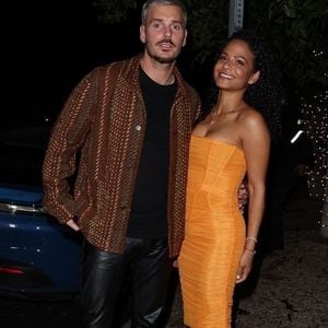Exclusif - Christina Milian et son mari M. Pokora (Matt Pokora) à la sortie du restaurant Catch Steak House à West Hollywood, Los Angeles, Californie, Etats-Unis, le 6 janvier 2023. Christina est avec un à emporter.