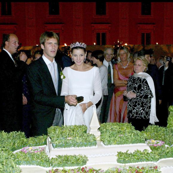 Emmanuel-Philibert de Savoie et de Clotilde Courau - Soirée au palais Ruspoli pour leur mariage le 25 septembre 2003 © AGENCE / BESTIMAGE