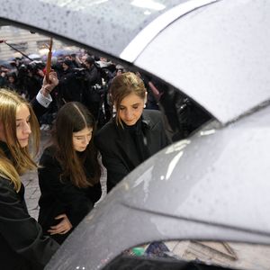 La princesse Vittoria de Savoie, La princesse Luisa de Savoie, La princesse Clotilde Courau de Savoie - Les funérailles du prince Victor Emmanuel de Savoie, fils du dernier roi d'Italie, en la cathédrale Saint-Jean-Baptiste de Turin, le 10 février 2004. SGP / BESTIMAGE