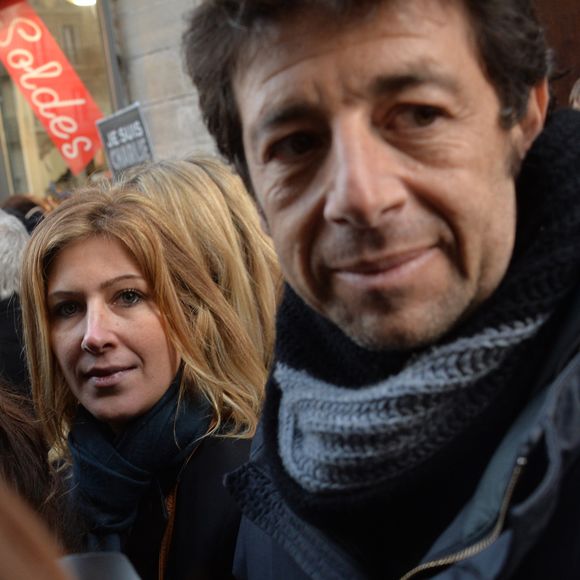 Patrick Bruel et Amanda Sthers - Marche républicaine pour Charlie Hebdo à Paris, suite aux attentats terroristes survenus à Paris les 7, 8 et 9 janvier. Paris, le 11 janvier 2015. (VEEREN / BESTIMAGE)