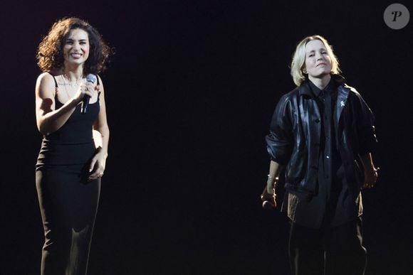 Exclusif - Camelia Jordana et Jeanne Added - Enregistrement du concert "Nos voix pour toutes", au profit de La fondation des femmes, à l'Adidas Arena à Paris, diffusée le 11 décembre sur TMC
© Coadic Guirec-Cyril Moreau / Bestimage