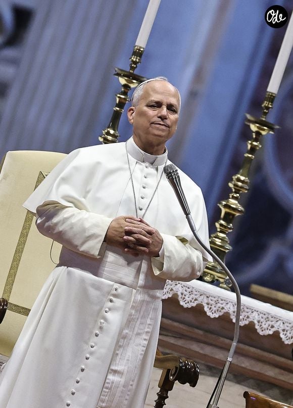 Le pape Léon XIV lors de l'audience générale hebdomadaire à la basilique Saint-Pierre au Vatican, le 26 août 2026. © Evandro Inetti/ZUMA Press Wire/Bestimage
