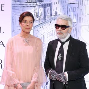 H.R.H. la princesse Caroline de Hanovre et Karl Lagerfeld - 64ème Bal de la Rose sur le thème de Manhattan, imaginé par K.Lagerfeld, au profit de la Fondation Princesse Grace, dans la Salle des Etoiles au Sporting Monte Carlo à Monaco. Le 24 mars 2018
© Olivier Huitel / Pool Restreint Monaco / Bestimage